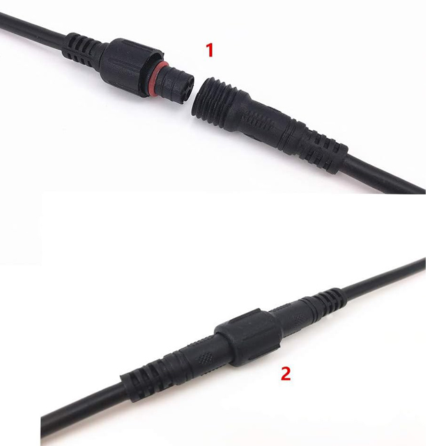 2-Pin IP67 Waterproof RGB Connector – Male/Female for LED Strips