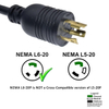 Heavy Duty Locking Power Cord L6-20P 20A 250V Power cord