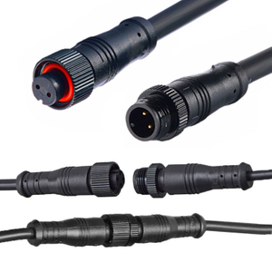 Waterproof M12 Cable 2-Pin Male To Female Extension Cord - Dustproof Connector for Outdoor LED Billboard, Parking Lot Lights, Factory Machines