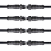 M12 4-Pin LED Connector Set - Male & Female Plug with 30cm 18AWG Cable, IP67 Waterproof for Outdoor LED Strips, Car, Truck, Boat Lighting