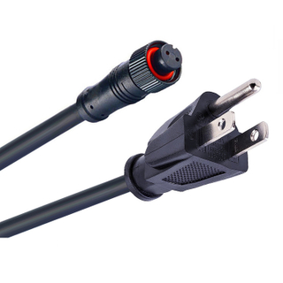 14.7FT 4.5m NEMA 5-15P To M12 2-Pin Cable, SJOW Rubber Wire, for Indoor/Outdoor Ventilation & Electrical Equipment