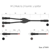 M12 2-Pin Y Splitter Cable 1 Male To 2 Female - 18AWG IP68 Waterproof for LED Lights