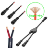 M12 2-Pin Y Splitter Cable 1 Male To 2 Female - 18AWG IP68 Waterproof for LED Lights