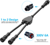 M12 2-Pin Y Splitter Cable 1 Male To 2 Female - 18AWG IP68 Waterproof for LED Lights
