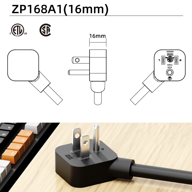 Durable Matte PVC Power Cord with NEMA 5-15P Plug for Computers & Business