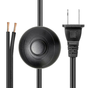 5FT Foot Pedal Switch AC 125V Inline Push Button with Polarized Wire Plug & Round Control Lamp for Christmas Tree Decorations ‌