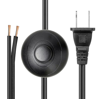 5FT Foot Pedal Switch AC 125V Inline Push Button with Polarized Wire Plug & Round Control Lamp for Christmas Tree Decorations ‌
