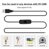 2m UL 2464 22AWG USB Cable with On/off Switch for DIY Projects