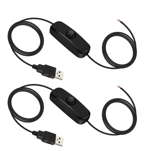 2m UL 2464 22AWG USB Cable with On/off Switch for DIY Projects