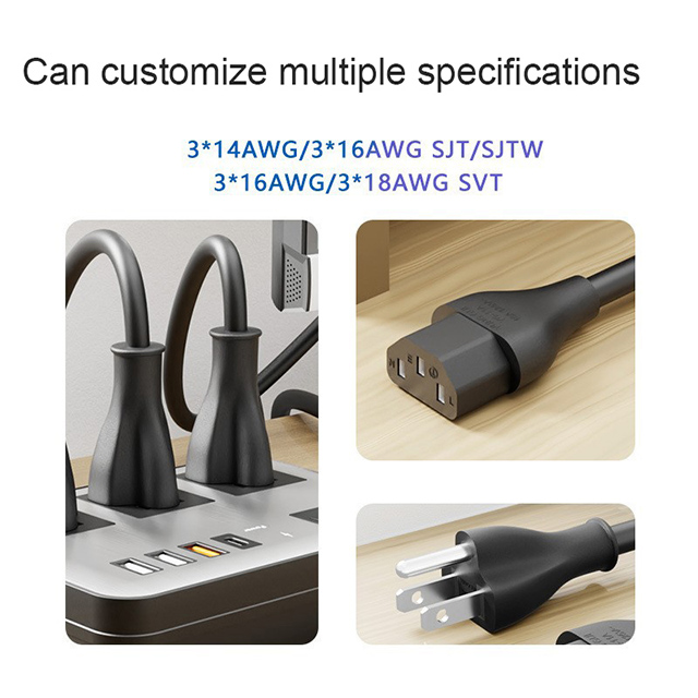 High-Quality Matte PVC 18AWG C5 Universal AC Power Cord