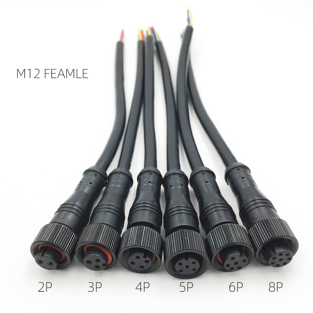 IP67 Rated M12 2-Pin Male/Female Circular Connector with Cable – Waterproof & Durable